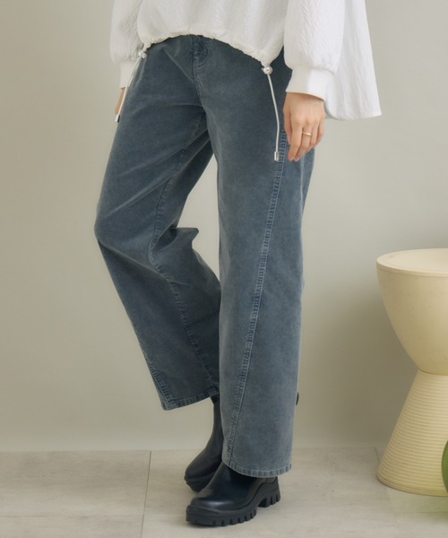 KATHARINE ROSS（キャサリンロス）の「【PILLINI/ピリーニ】ケミカルコール3Dパンツ（デニムパンツ・レディース・グレイッシュベージュ/ダークグレー・MEDIUM）」の2枚目の写真