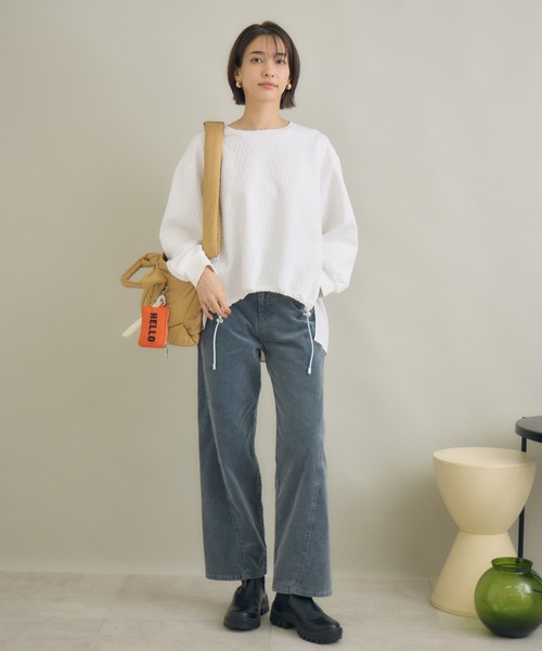KATHARINE ROSS（キャサリンロス）の「【PILLINI/ピリーニ】ケミカルコール3Dパンツ（デニムパンツ・レディース・グレイッシュベージュ/ダークグレー・MEDIUM）」の3枚目の写真