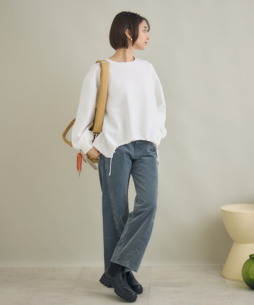 KATHARINE ROSS（キャサリンロス）の「【PILLINI/ピリーニ】ケミカルコール3Dパンツ（デニムパンツ・レディース・グレイッシュベージュ/ダークグレー・MEDIUM）」の4枚目の写真