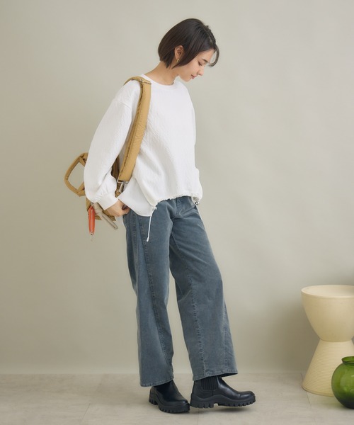 KATHARINE ROSS（キャサリンロス）の「【PILLINI/ピリーニ】ケミカルコール3Dパンツ（デニムパンツ・レディース・グレイッシュベージュ/ダークグレー・MEDIUM）」の5枚目の写真