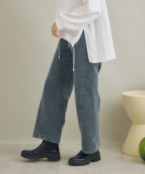 KATHARINE ROSS（キャサリンロス）の「【PILLINI/ピリーニ】ケミカルコール3Dパンツ（デニムパンツ・レディース・グレイッシュベージュ/ダークグレー・MEDIUM）」の8枚目の写真