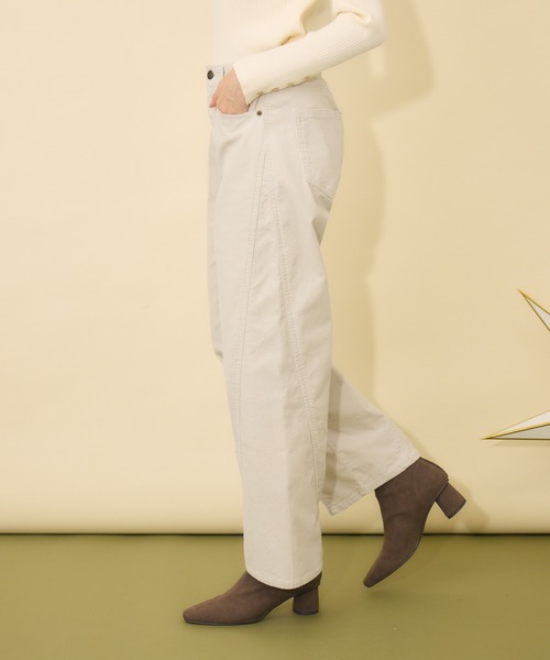 KATHARINE ROSS（キャサリンロス）の「【PILLINI/ピリーニ】ケミカルコール3Dパンツ（デニムパンツ・レディース・グレイッシュベージュ/ダークグレー・MEDIUM）」の17枚目の写真