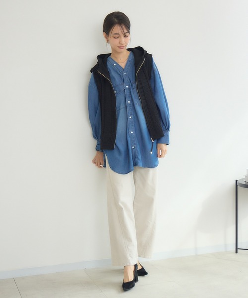 KATHARINE ROSS（キャサリンロス）の「【PILLINI/ピリーニ】ケミカルコール3Dパンツ（デニムパンツ・レディース・グレイッシュベージュ/ダークグレー・MEDIUM）」の13枚目の写真