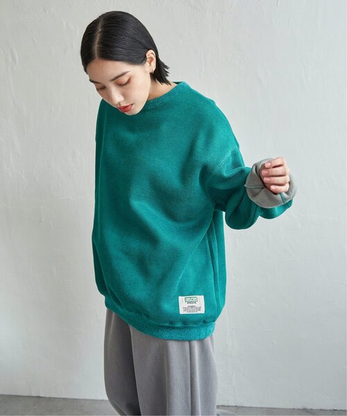 DISCUS ATHLETIC インレイ裏シャギー配色プルオーバー（スウェット