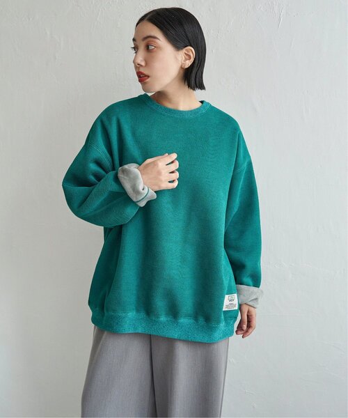 DISCUS ATHLETIC インレイ裏シャギー配色プルオーバー（スウェット