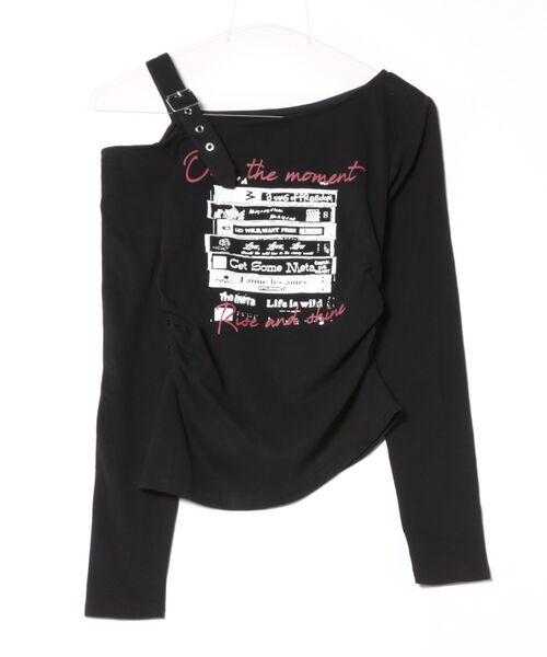 Figments(フィグメンツ)の「ショルダーベルトスクリーンロンT(Tシャツ/カットソー・レディース・ブラック/ホワイト・FREE)」の2枚目の写真