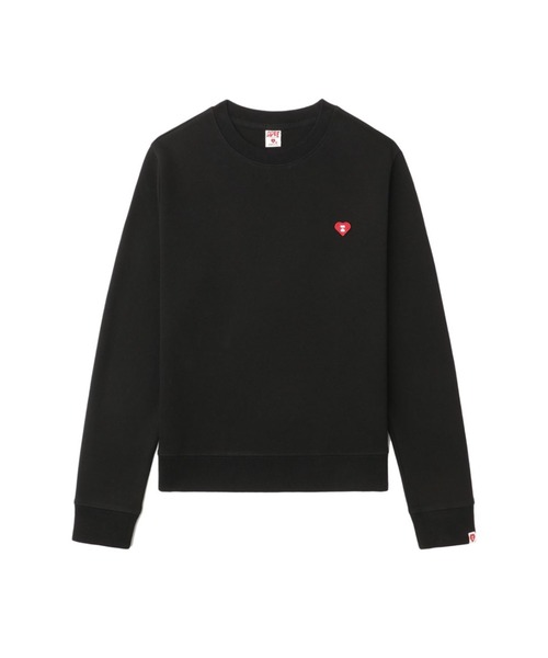 A BATHING APE(アベイシングエイプ)の「HEART BADGE SWEAT SHIRT(スウェット・レディース・ピンク/レッド/グレー/ブラック・X-SMALL/SMALL)」の2枚目の写真