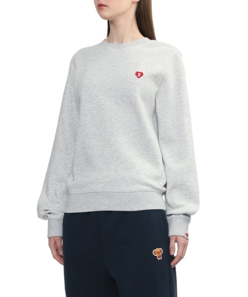 A BATHING APE(アベイシングエイプ)の「HEART BADGE SWEAT SHIRT(スウェット・レディース・ピンク/レッド/グレー/ブラック・X-SMALL/SMALL)」の10枚目の写真
