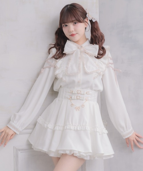 ROJITA(ロジータ)の「ボウタイレースアップスリーブブラウス(シャツ/ブラウス・レディース・ピンク/ホワイト/マルチ/ピンク系その他・FREE)」の9枚目の写真