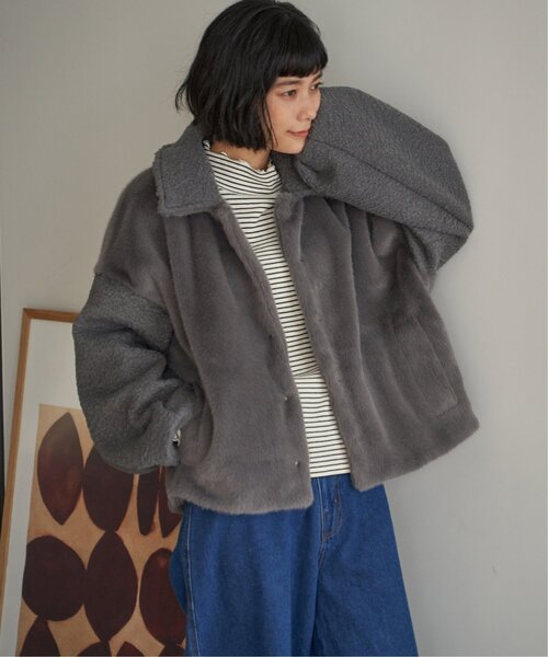 LBC（エルビーシー）の「【数量限定】ファーボア切り替えコクーンブルゾン（ブルゾン・レディース・ベージュ/ブラック/グレー・M/L）」の17枚目の写真