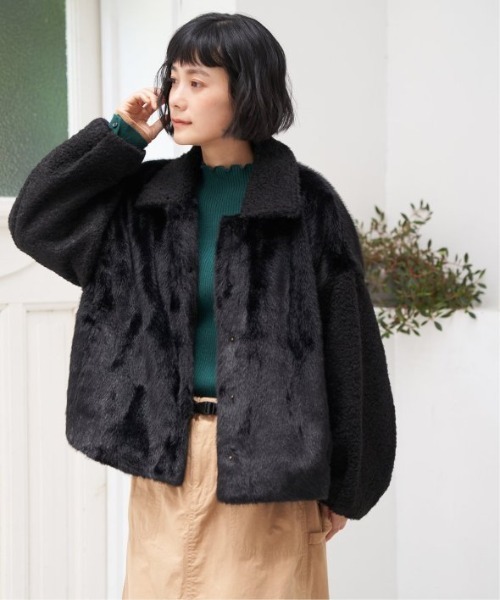 LBC（エルビーシー）の「【数量限定】ファーボア切り替えコクーンブルゾン（ブルゾン・レディース・ベージュ/ブラック/グレー・M/L）」の18枚目の写真