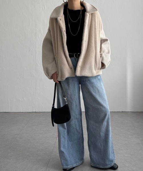 LBC（エルビーシー）の「【数量限定】ファーボア切り替えコクーンブルゾン（ブルゾン・レディース・ベージュ/ブラック/グレー・M/L）」の11枚目の写真