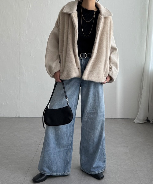 LBC（エルビーシー）の「【数量限定】ファーボア切り替えコクーンブルゾン（ブルゾン・レディース・ベージュ/ブラック/グレー・M/L）」の14枚目の写真