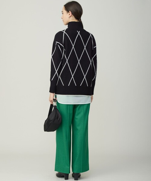 ソフトカシミヤミックス ダイヤ柄ハイネックニット（ニット/セーター