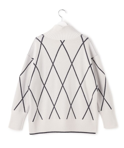 ソフトカシミヤミックス ダイヤ柄ハイネックニット（ニット/セーター