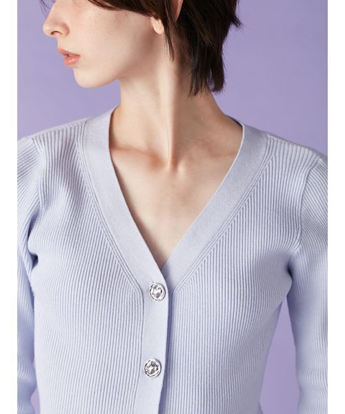 LILY BROWN（リリーブラウン）の「ペプラムニットカーディガン（カーディガン/ボレロ・レディース・ネイビー/アイボリー/ライトブルー・F）」の9枚目の写真