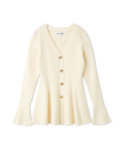 LILY BROWN（リリーブラウン）の「ペプラムニットカーディガン（カーディガン/ボレロ・レディース・ネイビー/アイボリー/ライトブルー・F）」の16枚目の写真