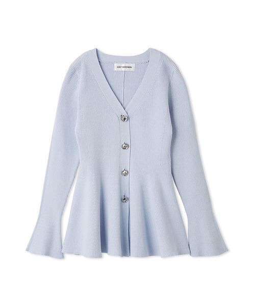 LILY BROWN（リリーブラウン）の「ペプラムニットカーディガン（カーディガン/ボレロ・レディース・ネイビー/アイボリー/ライトブルー・F）」の17枚目の写真