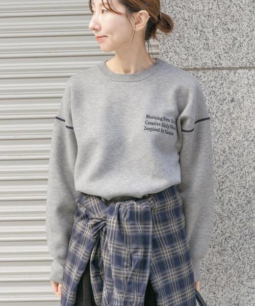 セール】スウェットライククルーネックニット（ニット/セーター