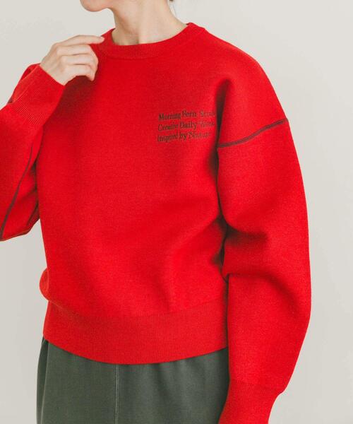 セール】スウェットライククルーネックニット（ニット/セーター