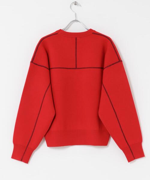 ITEMS URBANRESEARCH（アイテムズ アーバンリサーチ）の「スウェットライククルーネックニット（ニット/セーター・レディース・レッド/グレー/ブラック/アイボリー・FREE）」の20枚目の写真