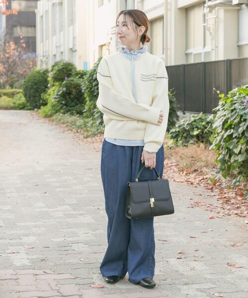 セール】スウェットライククルーネックニット（ニット/セーター