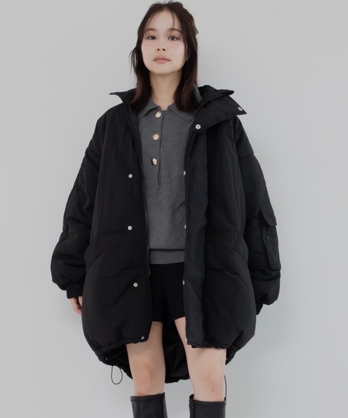 JUMELLE(ジュメロ)の「モンスターコート(ダウンジャケット/コート・レディース・ベージュ/ブラック・FREE)」の2枚目の写真