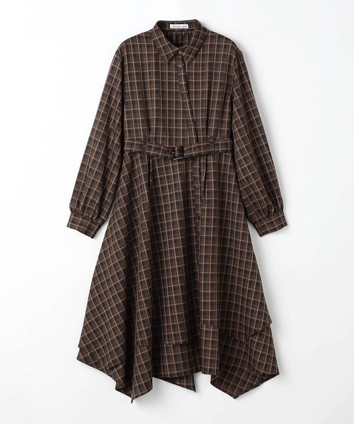 NICOLE CLUB(ニコル クラブ)の「イレヘムアシメワンピース(ワンピース・レディース・ネイビー系/ブルー/ブラウン系・MEDIUM)」の14枚目の写真