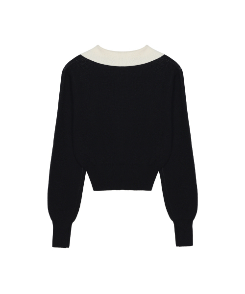NICK&NICOLE（ニックアンドニコール）の「CLASSIC COLOR BLOCK COLLAR KNIT_BLACK（ニット/セーター・レディース・その他・FREE）」の5枚目の写真