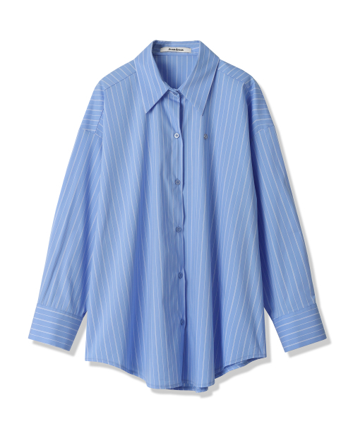 AVANDRESS(アバンドレス )の「Excel Stripe Overfit Shirt - 3COL(シャツ/ブラウス・レディース・チャコール/ブラック/スカイブルー・FREE)」の9枚目の写真
