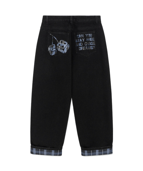 GLOWNY（グロウニ―）の「CHECKMATE REVERSIBLE DENIM PANTS (BLACK)（デニムパンツ・レディース・その他・SMALL/MEDIUM/LARGE）」の3枚目の写真