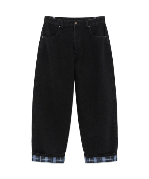 GLOWNY（グロウニ―）の「CHECKMATE REVERSIBLE DENIM PANTS (BLACK)（デニムパンツ・レディース・その他・SMALL/MEDIUM/LARGE）」の4枚目の写真