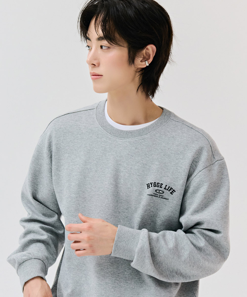 CHASECULT(チェイスカルト)の「共用エッセンシャルレタリングスウェットシャツ-DEZU5103B0B(スウェット・メンズ・ライトグレー・90/100/110/95/105)」の2枚目の写真
