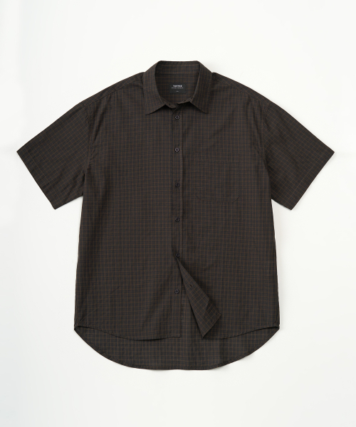 TOFFEE（トフィー）の「チェックボードハーフシャツ (ブラウン)（シャツ/ブラウス・メンズ・その他・MEDIUM/LARGE/X-LARGE）」の2枚目の写真