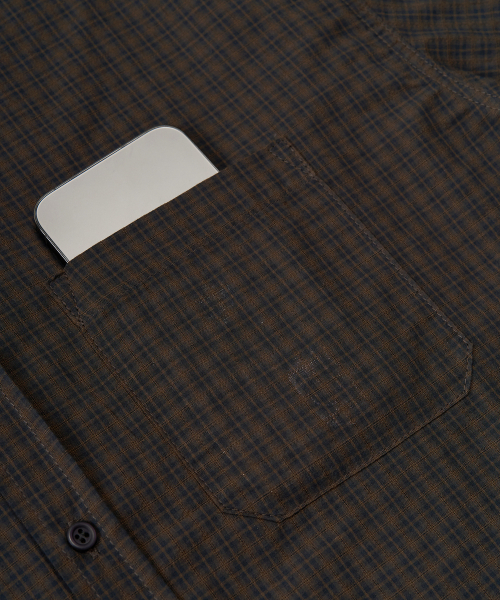 TOFFEE（トフィー）の「チェックボードハーフシャツ (ブラウン)（シャツ/ブラウス・メンズ・その他・MEDIUM/LARGE/X-LARGE）」の5枚目の写真