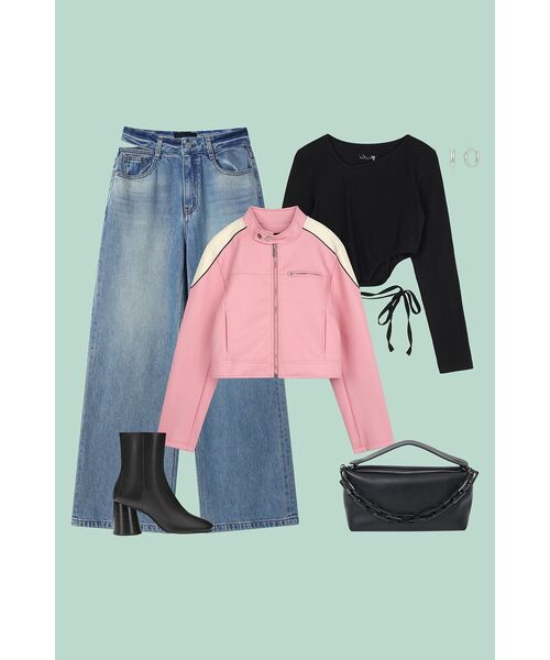 【値下げ】YOUHEE BEMYYOUHEE BIKER JACKET_PINK BE MY YOUHEE BIKER JACKET PINK