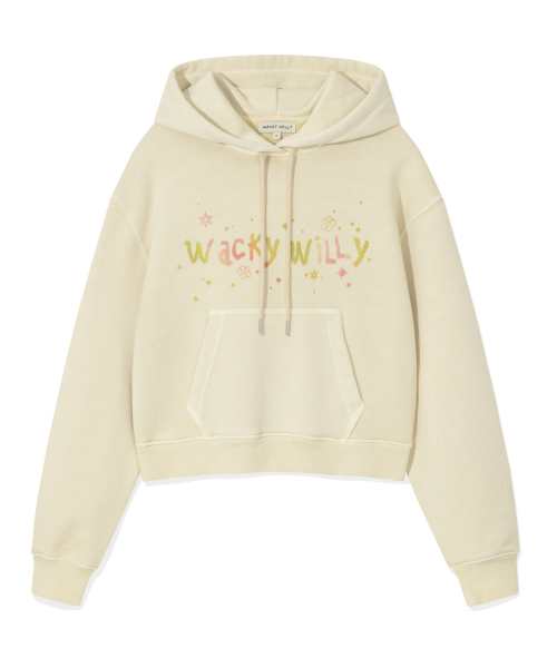 Wacky WiLLy(ワッキーウィリー)の「ウィメンズスノーウォッシンググラフィッククロップフードパーカー ベージュ(パーカー・レディース・その他・SMALL/MEDIUM/LARGE)」の1枚目の写真