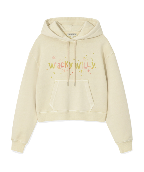 Wacky WiLLy(ワッキーウィリー)の「ウィメンズスノーウォッシンググラフィッククロップフードパーカー ベージュ(パーカー・レディース・その他・SMALL/MEDIUM/LARGE)」の2枚目の写真