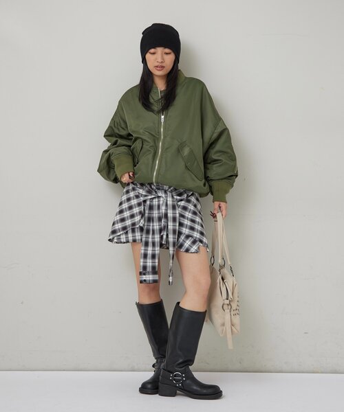 WHO'S WHO gallery(フーズフーギャラリー)の「CHECKED WRAP SKIRT(スカート・レディース・ブラック/ブラウン・FREE)」の8枚目の写真