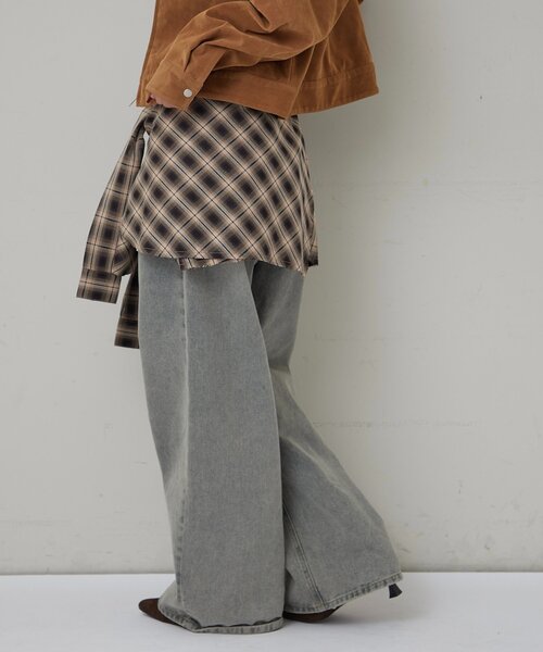 WHO'S WHO gallery(フーズフーギャラリー)の「CHECKED WRAP SKIRT(スカート・レディース・ブラック/ブラウン・FREE)」の11枚目の写真