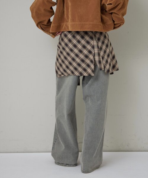 WHO'S WHO gallery(フーズフーギャラリー)の「CHECKED WRAP SKIRT(スカート・レディース・ブラック/ブラウン・FREE)」の12枚目の写真