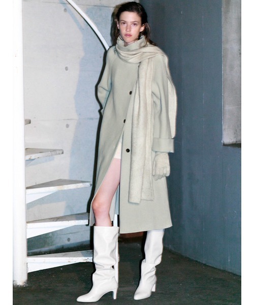 SNIDEL（スナイデル）の「【HIGH QUALITY】バルマカンリバーコート（チェスターコート・レディース・ブラウン/ミント/グレー・0/1）」の5枚目の写真