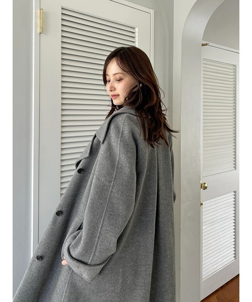 SNIDEL（スナイデル）の「【HIGH QUALITY】バルマカンリバーコート（チェスターコート・レディース・ブラウン/ミント/グレー・0/1）」の9枚目の写真