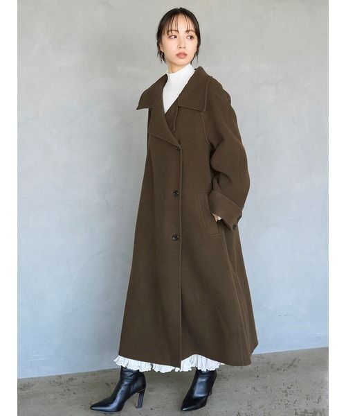 SNIDEL（スナイデル）の「【HIGH QUALITY】バルマカンリバーコート（チェスターコート・レディース・ブラウン/ミント/グレー・0/1）」の12枚目の写真