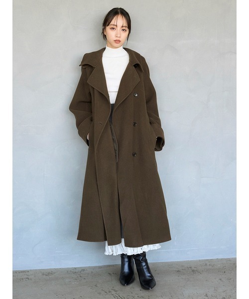 SNIDEL（スナイデル）の「【HIGH QUALITY】バルマカンリバーコート（チェスターコート・レディース・ブラウン/ミント/グレー・0/1）」の20枚目の写真