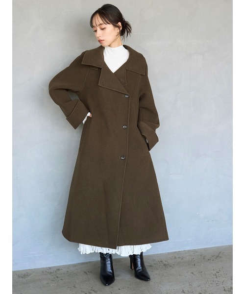 SNIDEL（スナイデル）の「【HIGH QUALITY】バルマカンリバーコート（チェスターコート・レディース・ブラウン/ミント/グレー・0/1）」の21枚目の写真