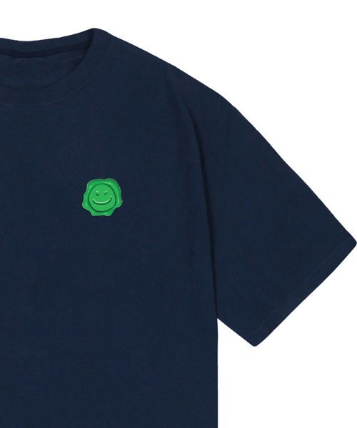 GRAVER（グレーバー）の「[ユニセックス]グリーンシーリングスモールドローイングスマイル半袖Tシャツ_ネイビー（Tシャツ/カットソー・レディース・ネイビー・SMALL/MEDIUM/LARGE）」の5枚目の写真