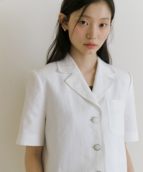 LINGSEOUL(リングソウル)の「linen half sleeve jacket-ivory(テーラードジャケット・レディース・その他・SMALL/MEDIUM)」の4枚目の写真