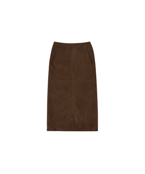 SIYAZU(シヤジュ)の「SIST9055 フェイクスエードロングスカート_Dark brown(スカート・レディース・ダークブラウン・SMALL/MEDIUM)」の1枚目の写真