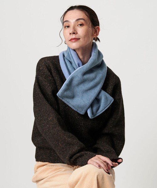 TWEED MILL(ツイードミル)の「<TWEEDMILL>フリース 2トーン マフラー(マフラー・レディース・ロイヤルブルー/ライム/ブラック・FREE)」の1枚目の写真